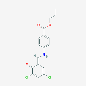molecular formula C17H15Cl2NO3 B325618 propyl 4-[[(E)-(3,5-dichloro-6-oxocyclohexa-2,4-dien-1-ylidene)methyl]amino]benzoate 