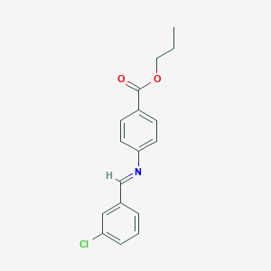 molecular formula C17H16ClNO2 B325619 Propyl 4-[(3-chlorobenzylidene)amino]benzoate 