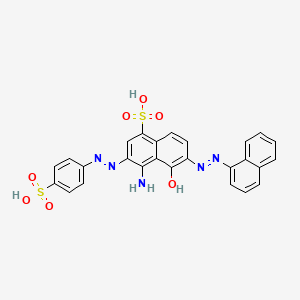 4-Amino-6-[2-(naphthalen-1-yl)hydrazinylidene]-5-oxo-3-[(E)-(4-sulfophenyl)diazenyl]-5,6-dihydronaphthalene-1-sulfonic acid