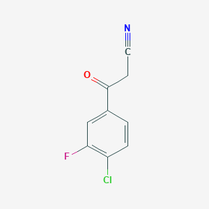 molecular formula C9H5ClFNO B3256307 BENZENEPROPANENITRILE, 4-CHLORO-3-FLUORO-B-OXO- CAS No. 267880-80-8
