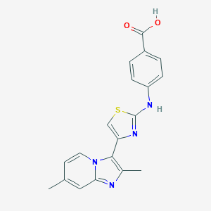 molecular formula C19H16N4O2S B032564 4-[[4-(2,7-Dimethylimidazo[1,2-a]pyridin-3-yl)-1,3-thiazol-2-yl]amino]benzoic acid CAS No. 315704-15-5
