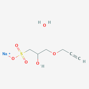 molecular formula C6H11NaO6S B3256525 Sodium 2-hydroxy-3-(prop-2-ynyloxy)propane-1-sulfonate hydrate CAS No. 272769-92-3