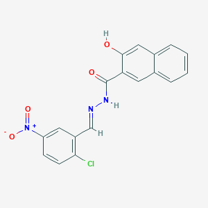 molecular formula C18H12ClN3O4 B325655 N'-(2-chloro-5-nitrobenzylidene)-3-hydroxy-2-naphthohydrazide 