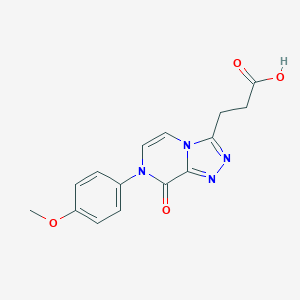 molecular formula C15H14N4O4 B032567 7-(4-Methoxyphenyl)-7,8-dihydro-8-oxo-1,2,4-triazolo[4,3-a]pyrazine-3-propanoic Acid CAS No. 912791-23-2