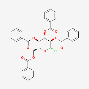 molecular formula C34H27ClO9 B3256710 b-D-Glucopyranosyl chloride, tetrabenzoate CAS No. 27530-87-6