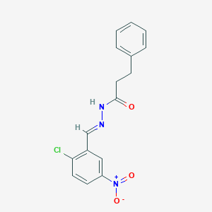 molecular formula C16H14ClN3O3 B325673 N'-(2-chloro-5-nitrobenzylidene)-3-phenylpropanohydrazide 