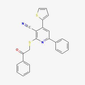 2-Phenacylsulfanyl-6-phenyl-4-thiophen-2-ylpyridine-3-carbonitrile