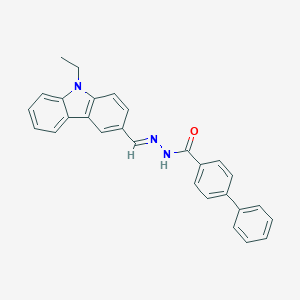 molecular formula C28H23N3O B325679 N'-[(9-ethyl-9H-carbazol-3-yl)methylene]-4-biphenylcarbohydrazide 