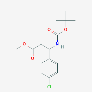 molecular formula C15H20ClNO4 B3256838 Methyl 3-((tert-butoxycarbonyl)amino)-3-(4-chlorophenyl)propanoate CAS No. 277745-47-8