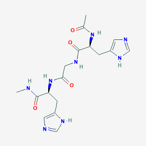 molecular formula C17H24N8O4 B3257095 AC-His-gly-his-nhme CAS No. 283167-37-3