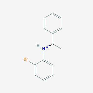 molecular formula C14H14BrN B3257552 Benzenemethanamine, N-(2-bromophenyl)-a-methyl-, (aS)- CAS No. 291545-04-5