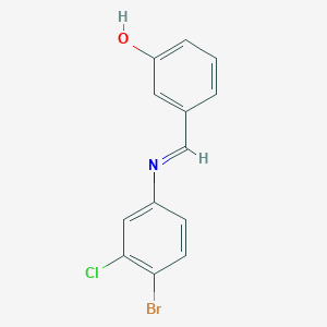 molecular formula C13H9BrClNO B325778 3-{[(4-bromo-3-chlorophenyl)imino]methyl}phenol 
