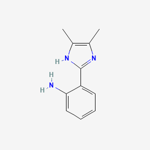molecular formula C11H13N3 B3257780 2-(4,5-dimethyl-1H-imidazol-2-yl)aniline CAS No. 29528-26-5