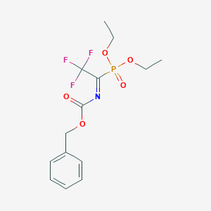 molecular formula C14H17F3NO5P B3257864 Benzyl (NE)-N-(1-diethoxyphosphoryl-2,2,2-trifluoroethylidene)carbamate CAS No. 296238-72-7