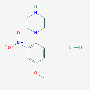 molecular formula C11H16ClN3O3 B3258019 1-(4-Methoxy-2-nitrophenyl)piperazine hydrochloride CAS No. 299912-45-1