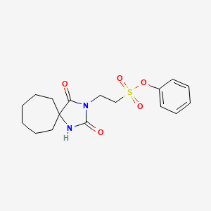 molecular formula C17H22N2O5S B3258115 Phenyl 2-(2,4-dioxo-1,3-diazaspiro[4.6]undec-3-yl)ethanesulfonate CAS No. 300695-64-1