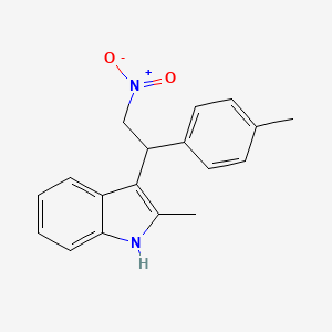 molecular formula C18H18N2O2 B3258171 2-methyl-3-(2-nitro-1-(p-tolyl)ethyl)-1H-indole CAS No. 301313-23-5