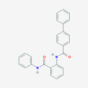 molecular formula C26H20N2O2 B325822 N-[2-(anilinocarbonyl)phenyl][1,1'-biphenyl]-4-carboxamide 