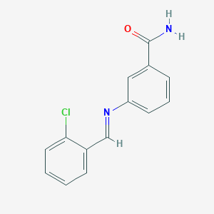 molecular formula C14H11ClN2O B325845 3-[(2-Chlorobenzylidene)amino]benzamide 