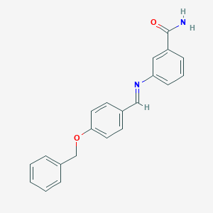 molecular formula C21H18N2O2 B325846 3-({(E)-[4-(benzyloxy)phenyl]methylidene}amino)benzamide 