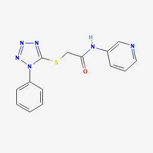 molecular formula C14H12N6OS B3258475 Acetamide, 2-[(1-phenyl-1H-tetrazol-5-yl)thio]-N-3-pyridinyl- CAS No. 304863-72-7