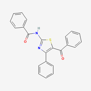 molecular formula C23H16N2O2S B3258538 N-(5-benzoyl-4-phenyl-1,3-thiazol-2-yl)benzamide 