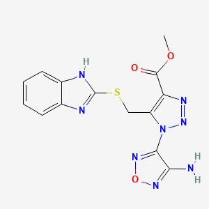 molecular formula C14H12N8O3S B3258962 methyl 1-(4-amino-1,2,5-oxadiazol-3-yl)-5-[(1H-1,3-benzimidazol-2-ylsulfanyl)methyl]-1H-1,2,3-triazole-4-carboxylate CAS No. 312267-30-4