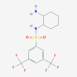 molecular formula C14H16F6N2O2S B3259086 N-(2-aminocyclohexyl)-3,5-bis(trifluoromethyl)benzenesulfonamide CAS No. 313342-21-1