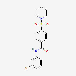 molecular formula C18H19BrN2O3S B3259156 N-(3-BROMOPHENYL)-4-(PIPERIDINE-1-SULFONYL)BENZAMIDE CAS No. 313973-31-8