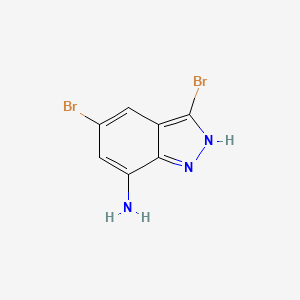 molecular formula C7H5Br2N3 B3259319 3,5-Dibromo-1H-indazol-7-amine CAS No. 316810-94-3