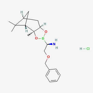 molecular formula C19H29BClNO3 B3259485 (R)-2-(Benzyloxy)-1-((3aS,4S,6S,7aR)-3a,5,5-trimethylhexahydro-4,6-methanobenzo[d][1,3,2]dioxaborol-2-yl)ethanamine hydrochloride CAS No. 319009-76-2