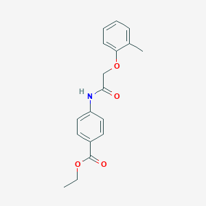 molecular formula C18H19NO4 B325959 Ethyl 4-{[(2-methylphenoxy)acetyl]amino}benzoate 