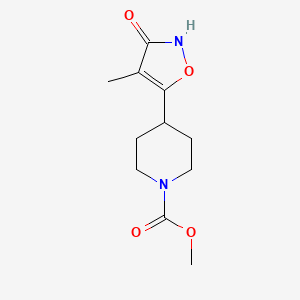 molecular formula C11H16N2O4 B3259663 Methyl 4-(3-hydroxy-4-methylisoxazol-5-yl)piperidine-1-carboxylate CAS No. 321904-86-3