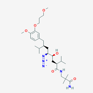 (2S,4S,5S,7S)-N-(3-amino-2,2-dimethyl-3-oxopropyl)-5-azido-4-hydroxy-7-[[4-methoxy-3-(3-methoxypropoxy)phenyl]methyl]-8-methyl-2-propan-2-ylnonanamide
