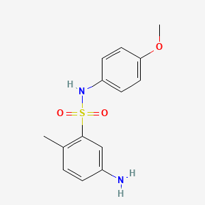 molecular formula C14H16N2O3S B3259950 5-amino-N-(4-methoxyphenyl)-2-methylbenzene-1-sulfonamide CAS No. 325732-22-7