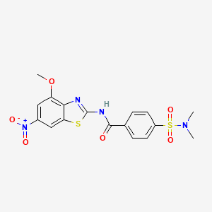 4-(dimethylsulfamoyl)-N-(4-methoxy-6-nitro-1,3-benzothiazol-2-yl)benzamide
