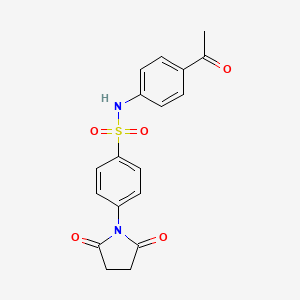 molecular formula C18H16N2O5S B3260511 N-(4-acetylphenyl)-4-(2,5-dioxopyrrolidin-1-yl)benzene-1-sulfonamide CAS No. 331432-29-2