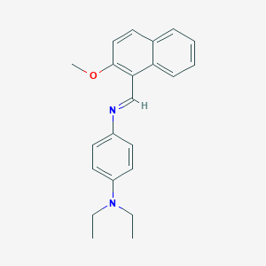 molecular formula C22H24N2O B326057 (4E)-N1,N1-DIETHYL-N4-[(2-METHOXYNAPHTHALEN-1-YL)METHYLIDENE]BENZENE-1,4-DIAMINE 