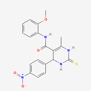 N-(2-methoxyphenyl)-6-methyl-4-(4-nitrophenyl)-2-thioxo-1,2,3,4-tetrahydropyrimidine-5-carboxamide