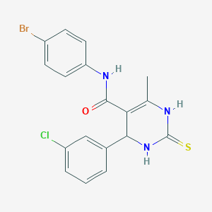 N-(4-bromophenyl)-4-(3-chlorophenyl)-6-methyl-2-thioxo-1,2,3,4-tetrahydropyrimidine-5-carboxamide