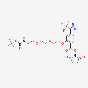 (2,5-Dioxopyrrolidin-1-yl) 2-[2-[2-[2-[(2-methylpropan-2-yl)oxycarbonylamino]ethoxy]ethoxy]ethoxy]-4-[3-(trifluoromethyl)diazirin-3-yl]benzoate