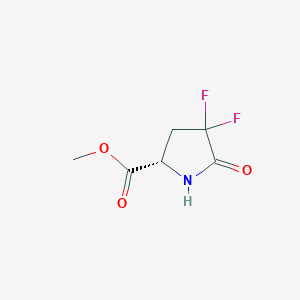 molecular formula C6H7F2NO3 B3260713 L-Proline, 4,4-difluoro-5-oxo-, methyl ester (9CI) CAS No. 333956-61-9