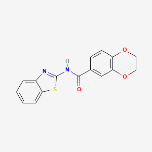 molecular formula C16H12N2O3S B3260866 N-(1,3-benzothiazol-2-yl)-2,3-dihydro-1,4-benzodioxine-6-carboxamide CAS No. 335420-33-2