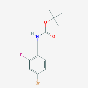 molecular formula C14H19BrFNO2 B3260872 tert-Butyl 2-(4-bromo-2-fluorophenyl)-propan-2-ylcarbamate CAS No. 335592-63-7
