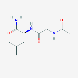molecular formula C10H19N3O3 B3261215 AC-Gly-leu-NH2 CAS No. 34017-17-9
