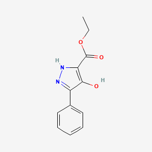 molecular formula C12H12N2O3 B3261239 Ethyl 4-hydroxy-5-phenyl-1H-pyrazole-3-carboxylate CAS No. 34035-06-8