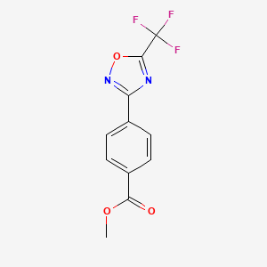 molecular formula C11H7F3N2O3 B3261265 Methyl 4-(5-trifluoromethyl-1,2,4-oxadiazol-3-yl)benzoate CAS No. 340736-74-5