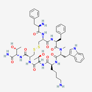 molecular formula C50H67N11O10S2 B3261269 (D-Phe5,Cys6,11,N-Me-D-Trp8)-Somatostatin-14 (5-12) amide 