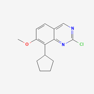molecular formula C14H15ClN2O B3261362 2-Chloro-8-cyclopentyl-7-methoxyquinazoline CAS No. 342801-27-8