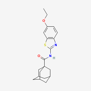 molecular formula C20H24N2O2S B3261386 Tricyclo[3.3.1.13,7]decane-1-carboxamide, N-(6-ethoxy-2-benzothiazolyl)- CAS No. 34330-28-4